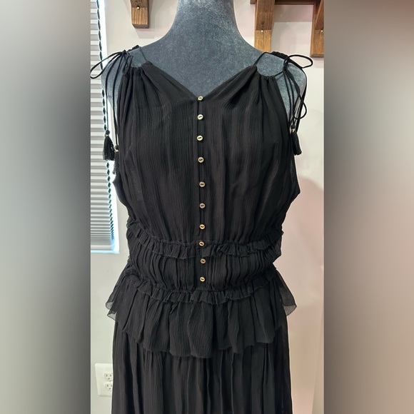 Ulla Johnson Noelle Silk Black Mini Dress Size 4 - Picture 12 of 15